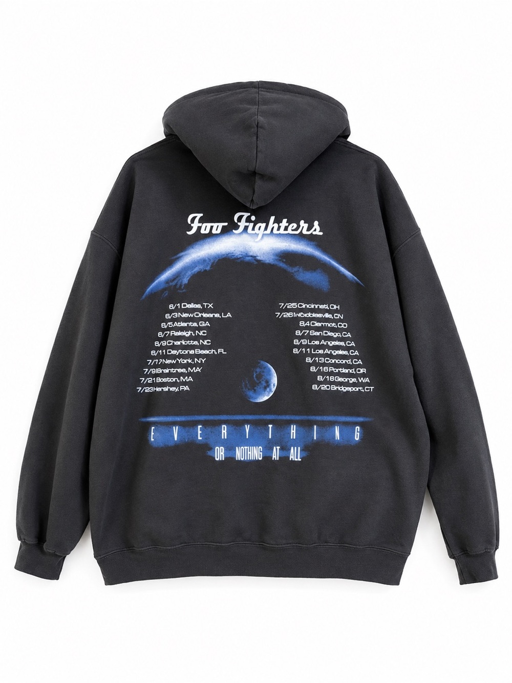 Foo Fighters Charcoal Graphic Hoodie - Blue Print